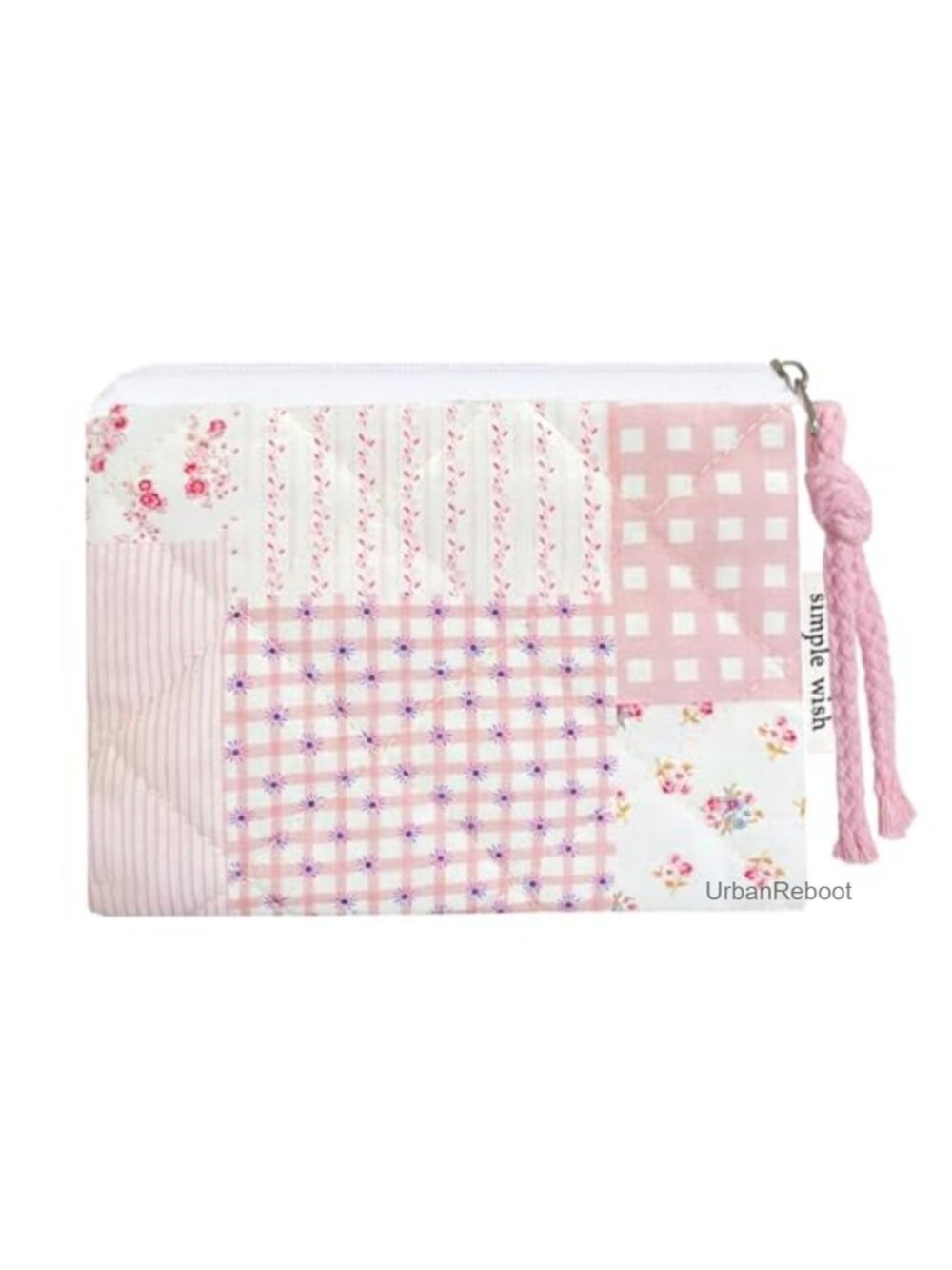 Cotton Quilted Floral Small Coin Pouch Zipper Wallet